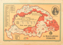 Magyarország Térképe Az Elszakított Területekkel. Propaganda Térkép, Kartonlapra Nyomtatva. A Térkép Körül Statisztikai  - Autres & Non Classés