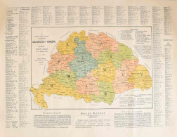 1909 A Magyar Szent Korona Országainak Igazságügyi Térképe, összeállította: Dittrich József, Méretarány - 1: 2 500 000,  - Andere & Zonder Classificatie