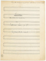 1909 Weiner Leó Saját Kézzel írt Kottája: Farsang. Humoreszk Kis Zenekarra. Írta - -. Négy Kézre írta A Szerző, 12 Sztl. - Otros & Sin Clasificación