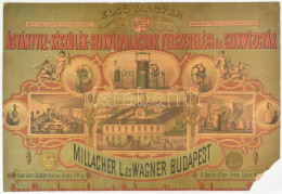 Millacher és Wagner ásványvíz-készülék-szikvízpalackok Felszerelési és Szikvízgyár Budapest II. Kacsa Utca. Nagyméretű R - Other & Unclassified