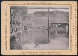 Cca 1900 Budapest, Szent Lukács Fürdő Nagy-vöszlaui úri Uszoda, Keményhátú Fotó7,5×10 Cm - Altri & Non Classificati