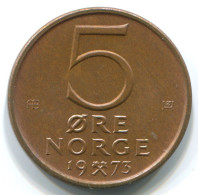 5 ORE 1973NORUEGA NORWAY Moneda #WW1063.E.A - Noruega