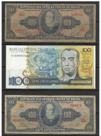 BRESIL . LOT DE TROIS BILLETS DE 100 CRUZEIRO . - Brazilië