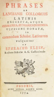 Klein Efraim: Phrases Ex Langianis Colloquiis Latinis Excerptae, Atque Germanica, Hungarica, Bohemica Versione Donatae,i - Zonder Classificatie