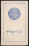 Királyi Magyar Automobil Club Tagnévsor (1916. Május 1. állapot.) Hn., 1916, Garay-ny., 74 P. Kiadói Papírkötés, Az Elül - Unclassified