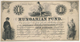 1852. 1$ "B" "Kossuth Bankó" Sorszám Nélkül T:F Szép Papír / Hungary 1852. 1 Dollar "B" "Hungarian Fund" Without Serial  - Non Classificati