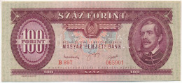 1949. 100Ft "B 897 065901", Nyomdai Papírránccal T:UNC / Hungary 1949. 100 Forint "B 897 065901", With Printing Creases  - Zonder Classificatie