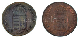 1848. 1kr Cu + 1849NB 1kr Cu T:AU,VF Ph. / Hungary 1848. 1 Kreuzer Cu + 1849NB 1 Kreuzer Cu C:AU,XF Edge Error  Adamo B1 - Sin Clasificación