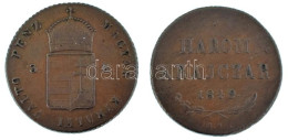 1849NB 3kr Cu Csavaros Kémpénzzé Alakítva T:XF / Hungary 1849NB 3 Kreuzer Cu Refurbished As Spy Coin C:XF Adamo B2 - Sin Clasificación