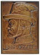 Solymári Valkó László (1909-1984) 1954. "Bem József" Egyoldalas Bronz Plakett (92x67mm) T:AU / Hungary 1954. "József Bem - Ohne Zuordnung