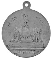 1909. "Arad 1909 Septb. 19. / Aradi 'Kossuth' Asztaltársaság" Ezüstözött Bronz Emlékérem, Füllel (25mm) T:XF / Hungary 1 - Zonder Classificatie