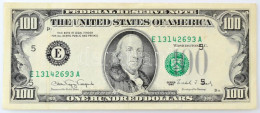 Amerikai Egyesült Államok 1990-1993 (1990E) 100$ "Federal States Note" Zöld Pecsét, Nyomdahibás Bankjegy (elcsúszott Pec - Ohne Zuordnung