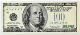 Amerikai Egyesült Államok 1996-1999. (1996) 100$ "Federal States Note" Nyomdahibás Bankjegy Zöld Pecsét Nélkül, "Mary El - Ohne Zuordnung