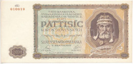 Szlovákia 1944. 5000K "4Kl 010019", "SPECIMEN (MINTA)" Perforációval T:VF / Slovakia 1944. 5000 Korun "4Kl 010019" With  - Non Classificati