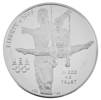 Amerikai Egyesült Államok 1995P 1$ Ag "Atlantai Olimpia 1996 - Torna" Kapszulában T:PP Patina /  USA 1995P 1 Dollar Ag " - Unclassified