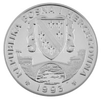 Bosznia-Hercegovina 1993. 750D Ag "Olimpia - Páros Műkorcsolya" T:PP / Bosnia And Herzegovina 1993. 750 Dinara "Olympics - Unclassified