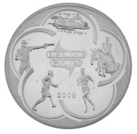 Kazahsztán 2007. 100T Ag "Pekingi Olimpia 2008 - Öttusa" Kapszulában T:AU (PP) Karc /  Kazakhstan 2007. 100 Tenge Ag "Ol - Non Classés