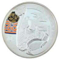 Kína 2008Z 10Y Ag "Pekingi Olimpia 2008 - Kínai Nagy Fal" Részben Multicolor, Kapszulában T:PP /  China 2008Z 10 Yuan Ag - Ohne Zuordnung