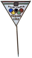 1952. "XV. Olimpia Helsinki" Zománcozott Jelvény (19x22mm) T:AU / Hungary "Games Of The XV Olympiad - Helsinki" Enamelle - Zonder Classificatie