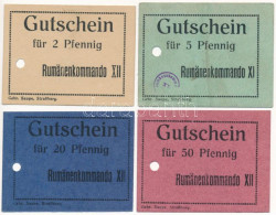 Német Birodalom / Strassburg Hadifogolytábor - Rumänenkommando XI-XII ~1914-1918. 2pf - 50pf (4xklf), Bélyegzésekkel, Ly - Zonder Classificatie