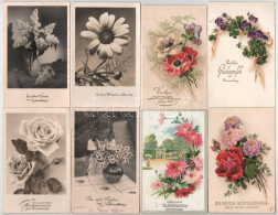 **, * 50 Db RÉGI Virágos üdvözlő Képeslap Szép állapotban: Főleg Névnap / 50 Pre-1945 Flower Greeting Postcards In Nice  - Unclassified