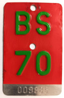 Velonummer Basel Stadt BS 70 - Number Plates