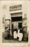 * T2/T3 1914 Budapest I. Tabán, Piróth András Mészáros és Hentes üzlete. Döbrentei Tér 5., Photo (fl) - Zonder Classificatie