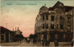 T3 1916 Budapest IV. Újpest, István Utca, Villamos, Surányi Károly Cukrászdája. Marton J. Kálmán Kiadása (felületi Sérül - Non Classés