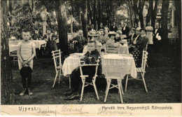 T2/T3 1911 Budapest IV. Újpest, Horváth Imre Nagyvendéglő Rákospalotánál, étterem Kertje Vendégekkel (EB) - Unclassified