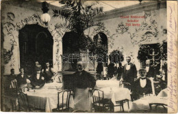 T2/T3 1908 Budapest V. Grand Restaurant Schuller Nagy étterem, Vendéglő Téli Kertje, Belső Pincérekkel. Váci Körút 68. ( - Ohne Zuordnung