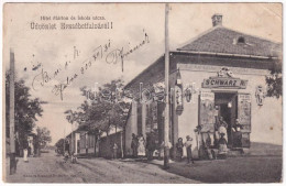* T2/T3 1903 Budapest XX. Pestszenterzsébet, Pesterzsébet, Erzsébetfalva; Hitel Márton és Iskola Utca, Schwarz R. üzlete - Unclassified