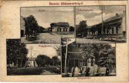 T4 1913 Büdszentmihály (Tiszavasvári), Óvoda, Takarékpénztár, Postahivatal, Gyógyszertár (vágott / Cut) - Zonder Classificatie