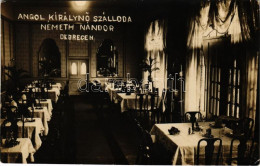 T2/T3 1928 Debrecen, Angol Királynő Szálloda (Németh Nándor Tulajdonos), étterem Belső. Bagossy Műterméből Photo (EK) - Zonder Classificatie