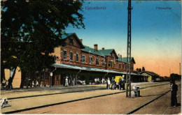 * T3 1915 Dombóvár, Újdombóvár Pályaudvar, Vasútállomás. Vasúti Levelezőlapárusítás 1. Sz. 1915. (Rb) - Non Classés