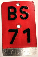 Velonummer Basel Stadt BS 71 - Plaques D'immatriculation