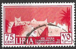 LIBIA - 1939 - 13° FIERA DI TRIPOLI - 75 CENT. - USATO (YVERT 77 - MICHEL 100 - SS 161) - Libya