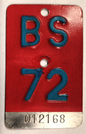 Velonummer Basel Stadt BS 72 - Kennzeichen & Nummernschilder