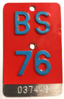 Velonummer Basel Stadt BS 76 - Nummerplaten