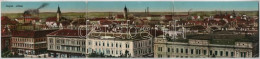 T2/T3 1915 Szeged, Látkép. 3-részes Kihajtható Panorámalap / 3-tiled Folding Panoramacard (hajtásnál Kopott / Worn At Fo - Non Classificati