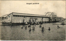 T2/T3 1918 Szeged, Partfürdő, Tisza Strand. Grünwald Herman Kiadása (ázott Sarok / Wet Corner) - Non Classificati