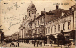 * T2/T3 1918 Arad, Andrássy Tér, Steigerwald A. Bútorgyáros, Morgenstern Gyula Fogászata, Hegedűs Gy. és Geller L. üzlet - Unclassified