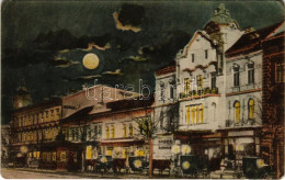 ** T3 Arad, Lloyd épület Este, Pannónia Szálloda, Purjes üzlete / Palace At Night, Hotel, Shops (EK) - Ohne Zuordnung