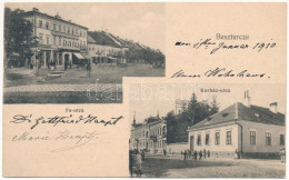 T2/T3 1909 Beszterce, Bistritz, Bistrita; Kórház Utca, Fa Utca, Kollmann és Keresztes üzlete. Bartha Mária Kiadása / Str - Unclassified