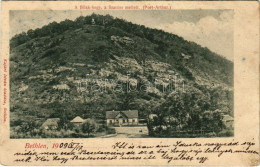 * T2/T3 1909 Bethlen, Beclean; A Bilak-hegy A Szamos Mellett (Port-Arthur). Kajári István Kiadása / Somes Riverside (fl) - Unclassified