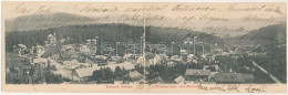 * T4 1903 Borszék, Borsec; 2-részes Kihajtható Panorámalap. Soós Kiadása / 2-tiled Folding Panoramacard (fa) - Ohne Zuordnung