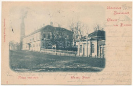 T2/T3 1900 Buziás, Buzias; Nagyszálloda, Templom. Herrling Károly Kiadása / Grand Hotel, Church - Non Classés
