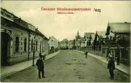 * T2 1907 Dicsőszentmárton, Tarnaveni, Diciosanmartin; Rákóczi Utca. Hirsch Mór Kiadása / Street View - Non Classés