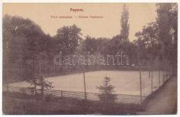 T2/T3 1915 Fogaras, Fagaras; Tiszti Teniszpálya. Fleiszig Jakab Kiadása / Offiziers Tennisplatz / Tennis Court (EK) - Ohne Zuordnung