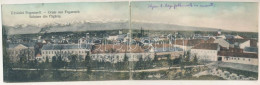 T4 1911 Fogaras, Fagaras; Látkép. 2-részes Kihajtható Panorámalap / General View. 2-tiled Folding Panoramacard (r) - Non Classés