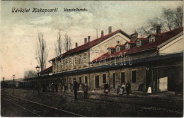 * T4 1910 Kiskapus, Kis-Kapus, Kleinkopisch, Copsa Mica; Vasútállomás / Gara / Railway Station (r) - Non Classés
